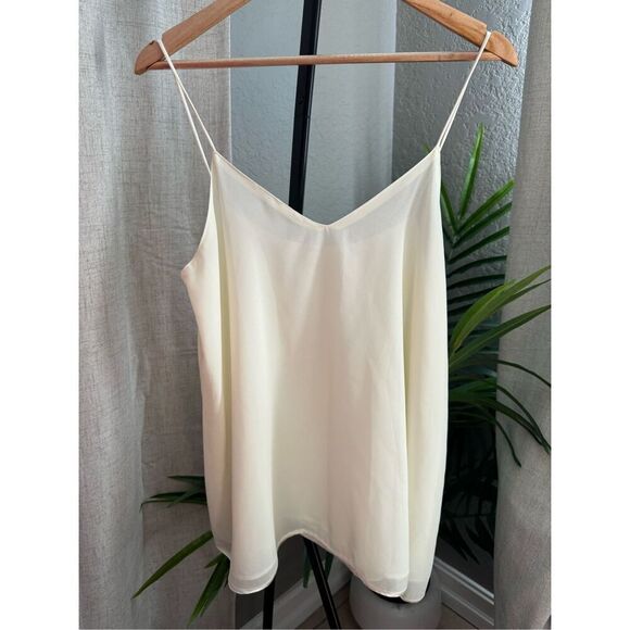 Umgee USA Dressy Tank Top Women’s Cream Girly Boho Large - Picture 1 of 5